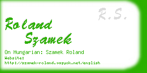 roland szamek business card